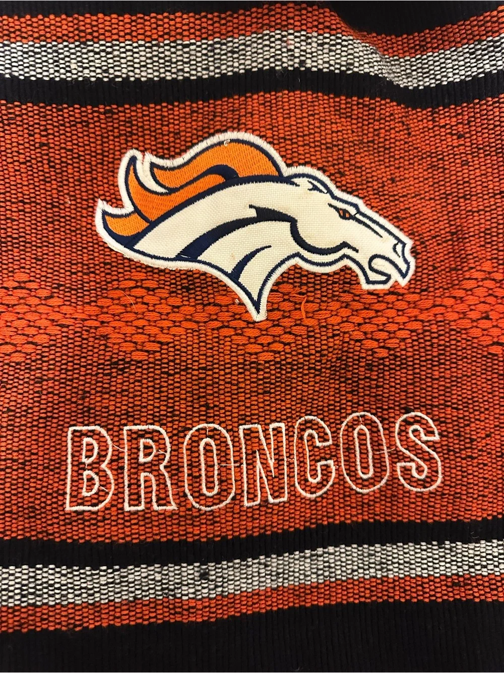 NFL Denver Broncos Orange and Navy Woven Backpack